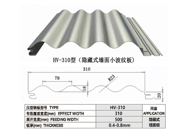 HV-310隐藏式新疆彩钢板